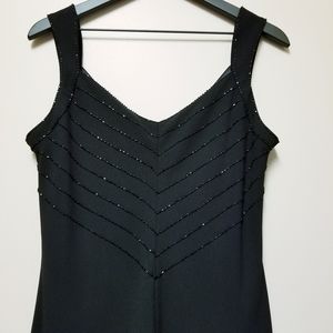 Evan Picone Midi Black Beaded Cocktail Dress 12